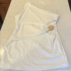 Misguided XL Spandex asymmetrical sun dress with bold gold shell